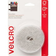 VELCRO Brand - Sticky Back Hook and Loop Fasteners, Peel and Stick Permanent Adhesive Tape and Circles Keeps Classrooms, Home, and Offices Organized, 18in x 3/4in Tape and 3/4in Circles 12ct White