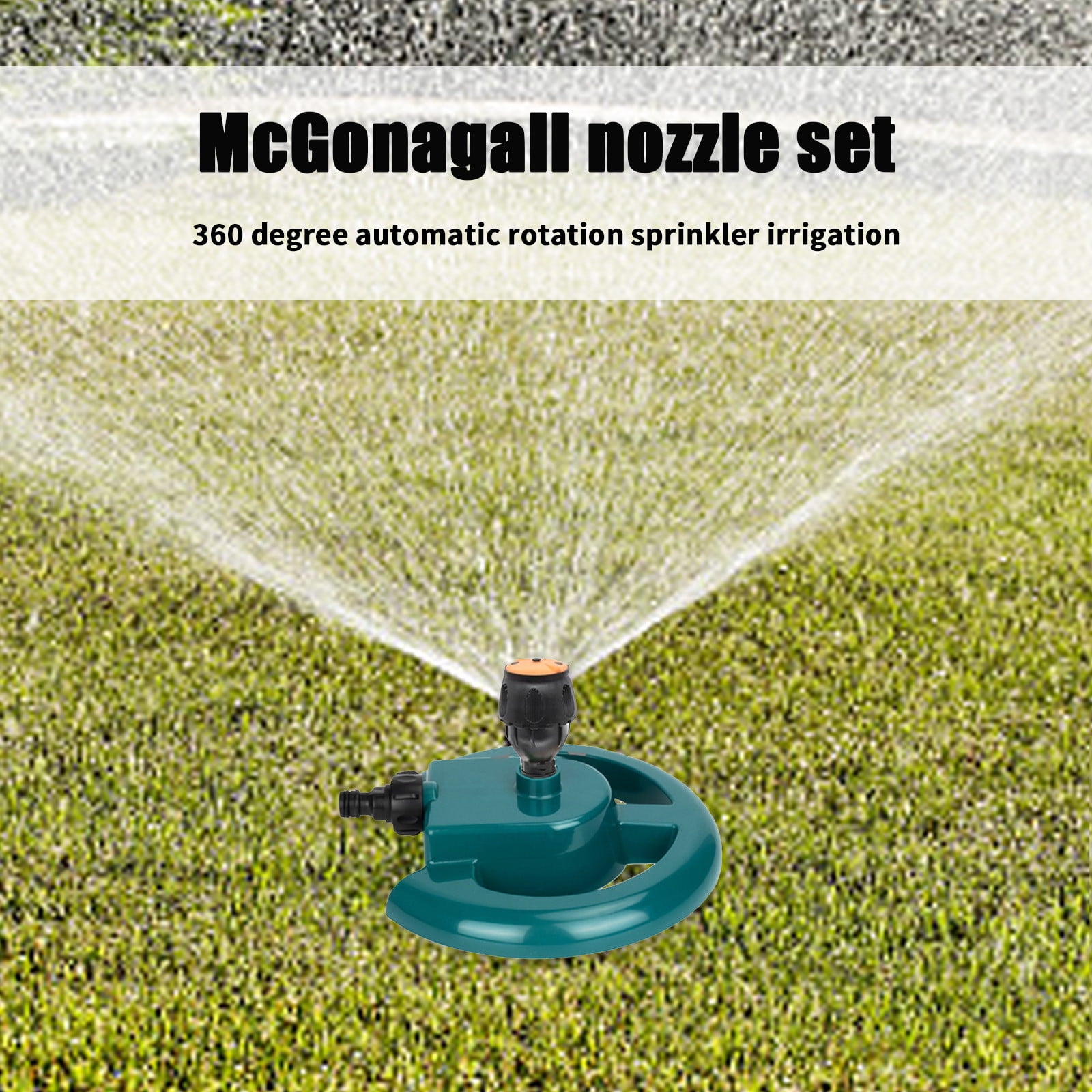 360 Degree Rotating Lawn Sprinkler, Automatic Water Sprinkler with Weighted Base for Large Yard, Ki-ds Sprinkler Toy for Outdoor Play and Garden Irrigation