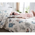 thumbnail image 3 of Quilt Set Queen Size Bedspread Coverlet Queen Quilt Bedding Country Farmhouse Quilt Reversible Bedding Lightweight Quilt Bedspread Set Queen Grey Leaves Floral Bird Print Home Quilt Collection Bedding, 3 of 4