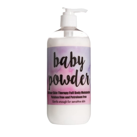 The Lotion Company Loción para terapia de la piel las 24 horas, talco para bebé, 16 onzas líquidas