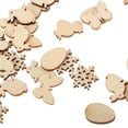 thumbnail image 2 of 50X Unpainted Wooden Wood Pieces Cut Cutouts Wooden Ornaments Craft, 2 of 7