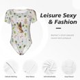 thumbnail image 4 of Pofeuu German Shepherd Dog Print Short Sleeve Body Suits Women Round Neck Bodysuits for Women Onesie Adult Set Body Suit-Small, 4 of 7