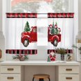 thumbnail image 6 of Christmas Truck Sheer Curtains 45 Inches Long, Xmas Tree Red Plaid Snowflake Winter Light Filtering Window Curtains for Living Room/Bedroom, Rod Pocket Voile Sheer Curtain Drapes, 52"Wx45"L, 2 Panels, 6 of 9