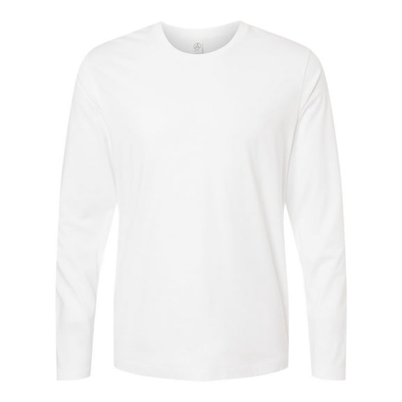 Alternative B00012006 Cotton Jersey Long Sleeve Go-To T-Shirt, White - Extra Large