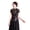 Black, variant on Women Cheongsam Shirt Dragon Phoenix Printing Chinese Style Summer Autumn Side Split Stand Collar Cheongsam Top for Banquet