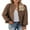 Coffee, variant on Women's Jackets Bomber Jacket Full Zip Casual Long Sleeve Loose Stand Collar Fall Coats with Pockets Beige