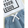 thumbnail image 6 of Bslissey Toddler Baby Boys Summer 2Pcs Outfits Short Sleeve Letter Print T-shirt + Elastic Waist Shorts 6M 12M 18M 24M 3T Infant Casual Daily Short Pants Sets, 6 of 9