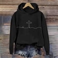 thumbnail image 2 of Women Cross Print Hooded Sweatshirts Teen Girls Y2K Hoodies Pullover Fleece Long Sleeve Top Outfits, 2 of 4