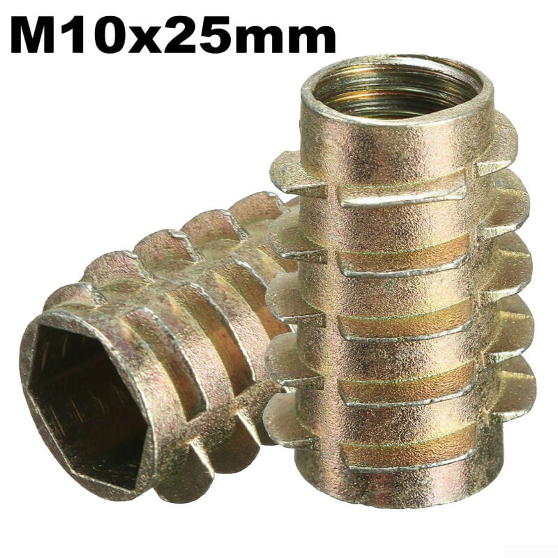 THREADED WOOD INSERTS TYPE D FLANGED INSERT NUTS HEX DRIVE  SCREW M4 M5 M6 M8 