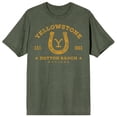 thumbnail image 6 of Yellowstone Horseshoe Logo Adult Monterrey Sage Crew Neck Short Sleeve T-shirt-Medium, 6 of 7