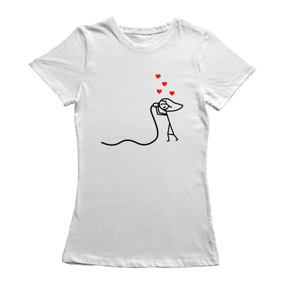 Valentine's Paper Cup Phone Matching Couple Graphic Women White T-Shirt, Female Medium