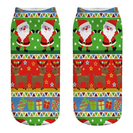 

HGWXX7 Christmas Women’s Casual Cotton Pattern Socks Comfortable Cute Animal Print Socks