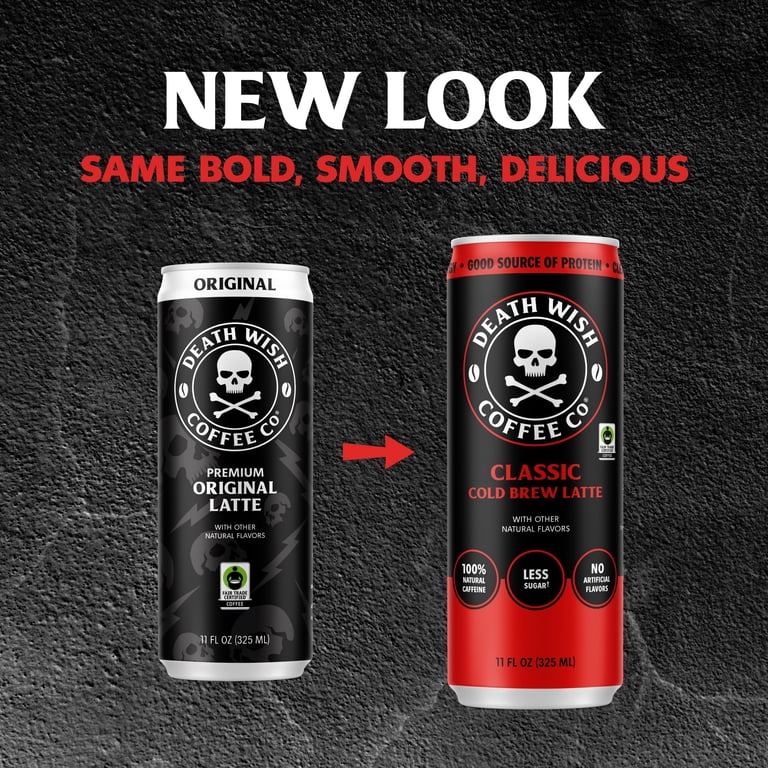 Death Wish Coffee Premium Original Latte 11oz Can 12 Pack Cold