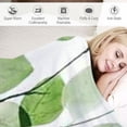 thumbnail image 3 of Pratyus Green Leaves Throw Blankets Cozy Soft Fuzzy Plush Home Decor Lightweight Blanket All Seasons 40x50in, 3 of 6