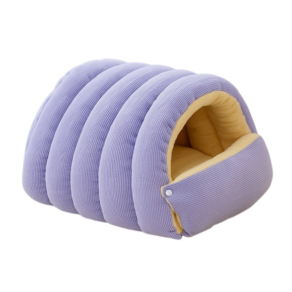 Billuyoard Tienda de campaña tipo cueva para mascotas, casa para perros y gatos. Fácil de limpiar. Aislamiento grueso. Felpa suave y cómoda. Perchas para gatos violeta 45*30*19cm