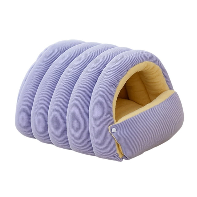 Billuyoard Tienda de campaña tipo cueva para mascotas, casa para perros y gatos. Fácil de limpiar. Aislamiento grueso. Felpa suave y cómoda. Perchas para gatos violeta 45*30*19cm