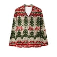 thumbnail image 5 of Feancey Ladies Christmas Pajamas Sets Vintage Xmas Print Lounge Sleepwear Set Fall Casual Button Down Shirts and Long Pants Two Piece Pjs Back to College Sale Multicolor XXL, 5 of 7