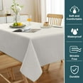 thumbnail image 2 of Turquoize FantasDecor Wrinkle Resistant and Waterproof Washable Rectangle Linen Table Clothes for Dining/Outdoor(54" X 80",Ivory), 2 of 7