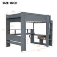 thumbnail image 3 of Kumix Gaming Loft Bed with Desk, Multi-storage Shelves, LED and Charging Station, Wood Full Size Loft Bed with Full-Length Guardrail and Ladder for Teens Adults, Full Loft Bed Frame, Gray, 3 of 8
