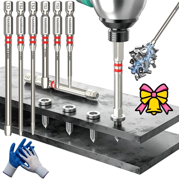6Pcs All-in-One Magnetic Pagoda Hex Screwdriver Bit Set,1.5-6mm Universal for Drill & Wrench,S2 Steel 1/4" Hex-Shank