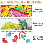 48 Colors Gel Crayons, Shuttle Art Non-Toxic Twistable Crayons Set with 1 Brush and Foldable Case for Coloring, Crayon-Pastel-Watercolor Effect, Ideal for Paper