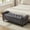 Dark Gray, variant on BRILHAMEZ 58" Button Tufted Storage Bench with Rolled Arms, Linen Upholstered Ottoman with Nailhead Trim for End of Bed, Beige