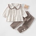 thumbnail image 2 of QGJZVUNL Infants Baby Girl Clothes Floral Long Sleeve Dress Tops and Elastic Waisted Jogger Pants 2Pcs Outfits Set Size 2-3Years, 2 of 4