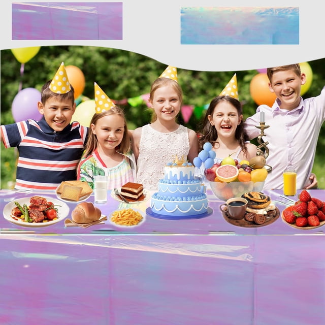 Mantel de plástico desechable - Funda impermeable de PVC, 100x270 cm (39x106 in), azul cielo, paquete de 1 para fiestas y cenas