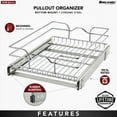 thumbnail image 4 of Rev-A-Shelf Pullout Basket Organizer for Kitchen or Vanity Cabinets, 15 x 20 In, 5WB1-1520CR-1, 4 of 12