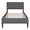 Gray, variant on Twin Size Upholstered Platform Bed, Modern Upholstered Platform Bed with Tufted Square Stitched Fabric Headboard, Wooden Slat Support, Twin Bed Frame No Box Spring Needed, 600lbs Capacity, Blue