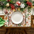 thumbnail image 2 of mubwai Gingerbread Gifts Trees Christmas Placemats Set of 4, 12x18 Inch Seasonal Winter Holiday Place Mats for Party Dining Table, 2 of 6