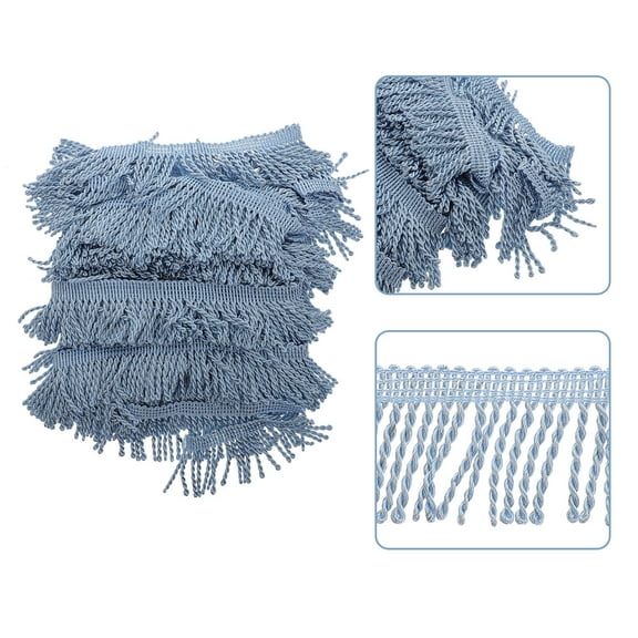 Raindrops  Sewing Fringed Lace Decorative Tassel Trim Curtain Material Curtains Ribbon Blue