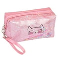 thumbnail image 1 of Sequin Print Monogram Makeup Bag Cartoon Cosmetics Toiletry Travel Organizer Bag, 1 of 5