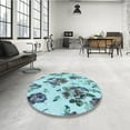 thumbnail image 4 of Ahgly Company Machine Washable Indoor Rectangle Transitional Deep-Sea Green Area Rugs, 4' x 6', 4 of 7
