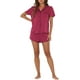 thumbnail image 2 of CONJUNTOS DE PIJAMA DE SATÉN PARA MUJER INSPIRADOS EN EL DÍA DE LA MADRE, NOCHE DE SUEÑO, TOPS CON PANTALONES CORTOS, CONJUNTOS DE DESCANSO S VINO ROJO, 2 of 6