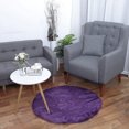thumbnail image 2 of Piel Oveja Falsa Zona Alfombra, Interior Suave Pelusa Alfombras para Dormitorio Piso, Sofá Púrpura 90 x 90 cm redondo Unique Bargains Alfombra, 2 of 8