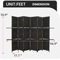 thumbnail image 7 of Dkelincs 6 Panel Wood Room Dividers Portable Folding Privacy Screen with Removable Storage Shelves, Black, 7 of 7