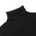 thumbnail image 6 of DHFJKG Mens Jacquard Turtleneck Base Sweaters Pullover Top Slim Fit Solid Color Long Sleeve Business Casual Dress Sweater Fall Winter Lightweight Classic Jumper Tops, 6 of 6