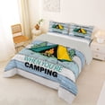 thumbnail image 2 of Catabedysis Camping Theme Full Size Comforter Sets,Cartoon Tent Print Bedding Comforter Set For Boys,Multicolor,Light Gray Reversible,3-Piece,1 Comforter and 2 Pillowcases, 2 of 7