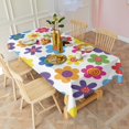 thumbnail image 3 of Pioneer Flower Floral Print Pattern Rectangle Tablecloth 60"x102", Waterproof Polyester Table Cloth, Wipeable Spillproof for Dining Camping Indoor Outdoor, 3 of 6