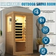 thumbnail image 2 of Sunmthink Full Spectrum Infrared Sauna ， 1-Person Home Sauna 850W Hemlock Wood Spa with Resonance Speaker & Tempered Glass, 2 of 9