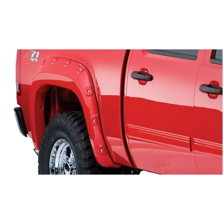 Bushwacker by RealTruck Cutout Pocket/Rivet Style Front & Rear Fender Flares | 4-Pc Black, Smooth | 40951-02 | Compatible with 2007-2013 GMC Sierra 1500 w/ 5.8' Bed