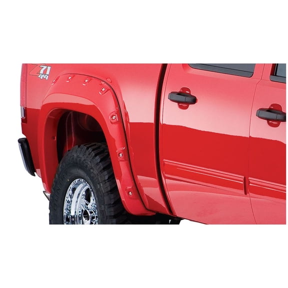 Bushwacker by RealTruck Cutout Pocket/Rivet Style Front & Rear Fender Flares | 4-Pc Black, Smooth | 40951-02 | Compatible with 2007-2013 GMC Sierra 1500 w/ 5.8' Bed