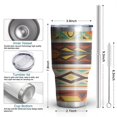 thumbnail image 6 of 30oz Ethnic Geometric Striped Pattern Tumblers Stainless Steel Tumbler with Lid and Straw,Vacuum Insulated Double Wall Travel Tumbler Cups Mug with Cleaning Brush for Coffee,Tea, 6 of 7