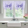 thumbnail image 4 of Purple Bow Tie Up Curtains for Windows, Adjustable Balloon Window Shades, Cute Bowknot Simple Pure Color Kitchen Window Treatments Farmhouse Short Curtains with Rod Pocket 42"x45", 4 of 8