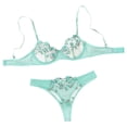 thumbnail image 2 of uublik Lingerie Set Women Valentine's Day Spaghetti Strap 2 Piece Goth Wireless Bras and Panties Set Mint Green S, 2 of 3