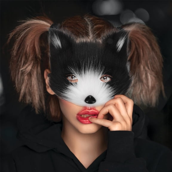 TABLZONE Unique Furry Fox Mask Assorted Color Soft Comfortable for Party