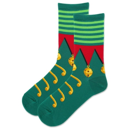 

HotSox Women s Elf Shoe Socks 1 Pair Green Women s 9-11 Shoe