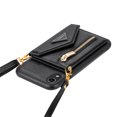 thumbnail image 2 of Apple iPhone XR Crossbody Bag Case, Dteck Zipper Pocket Credit Card Holder Wallet Case Phone Cover with Shoulder Strap, For iPhone XR,Black, 2 of 7