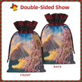 thumbnail image 2 of Rocae Cherry Blossoms Print Christmas Drawstring Linen Gift Bag with Drawstrings Treat Bag Goody Present Bags for Christmas Party Favor, 2 of 8